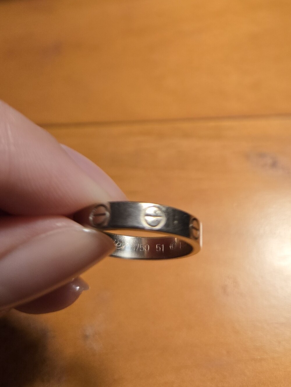 Authentic Cartier Love Wedding Band Ring in White Gold, Small Model - Picture 9 of 14